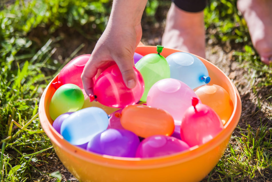 colorful water bombs in summer ready to play
